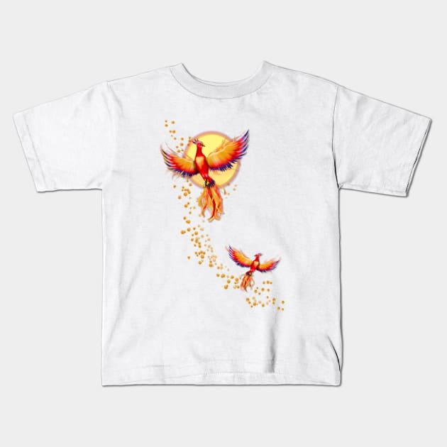 Phoenix Rising Kids T-Shirt by SpiceTree